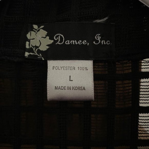 Black Lightweight Open Weave Jacket W/Ruffles Size Large EUC! - Picture 7 of 9